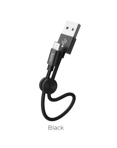Кабель USB Micro USB 2 4A быстрая зарядка 25см черный 6931474707437 Hoco