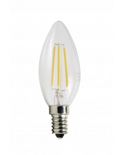 Лампа светодиодная E14 свеча 5Вт 3000K теплый свет 550лм филаментная BK 14W5C30 Edison Bk-люкс