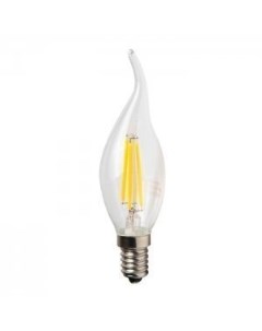 Лампа светодиодная E14 свеча на ветру 5Вт 3000K теплый свет 450лм филаментная BK 14W5CF30 Frosted Bk-люкс