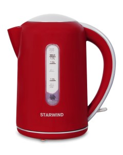 Чайник SKG1021 1 7л 2200Вт скрытый нагревательный элемент пластик красный серый SKG1021 Starwind