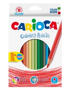 Набор цветных карандашей 41865 шестигранные 18 шт заточенные 41865 Carioca