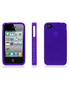 Чехол накладка FlexGrip Punch для смартфона Apple iPhone 4 4S силикон пурпурный GB01904 Griffin
