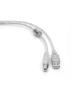 Кабель USB 2 0 Am USB 2 0 Bm ферритовый фильтр 75 см прозрачный CCF USB2 AMBM TR 0 75M Gembird/cablexpert