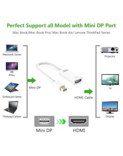 Переходник адаптер Mini DisplayPort M HDMI 19F 4K белый C315W 30977 Orient