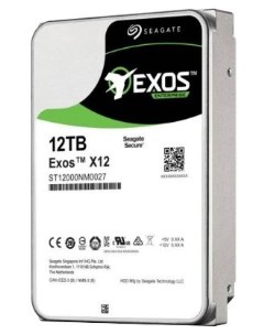 Жесткий диск HDD 12Tb Exos X12 3 5 7 2K 256Mb 4Kn 512e SAS 12Gb s ST12000NM0027 Seagate