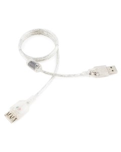 Кабель USB 2 0 Am USB 2 0 Af ферритовый фильтр 75 см прозрачный CCF USB2 AMAF TR 0 75M Gembird/cablexpert