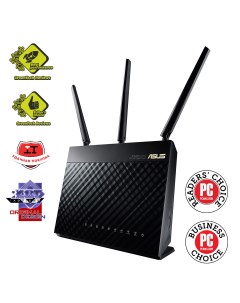 Wi Fi роутер RT AC68U 802 11a b g n ac 2 4 5 ГГц до 1 9 Гбит с LAN 4x1 Гбит с внешних антенн 3 1шт x Asus