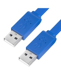 Кабель USB 2 0 Am USB 2 0 Am плоский 1м синий GCR AM4 GCR UM4MF BD 1 0m Greenconnect