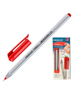 Ручка шариковая TRIBALL красный пластик колпачок коробка 1003RED Pensan
