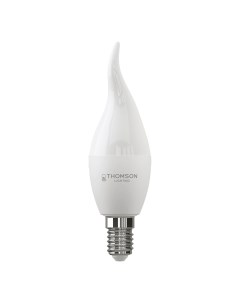 Лампа светодиодная E14 свеча на ветру 8Вт 3000K теплый свет 640лм TH B2027 Thomson