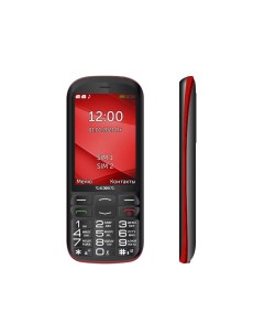 Мобильный телефон TM B409 3 5 480x320 TFT BT 1xCam 2 Sim 1800 мА ч micro USB черный красный Texet