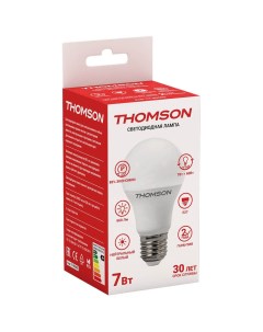 Лампа светодиодная E27 груша A60 7Вт 4000K белый 660лм DIMMABLE TH B2156 Thomson