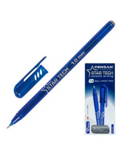 Ручка шариковая STAR TECH синий пластик колпачок коробка 2260 12BLUE Pensan