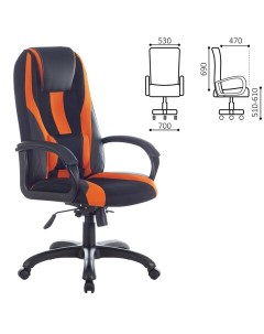 Кресло игровое Rapid GM 102 черный оранжевый 532420 Brabix