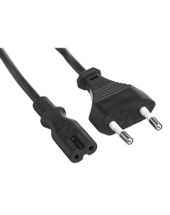 Кабель питания Europlug M IEC 320 C7 6A 75см черный EP280674RUS Exegate