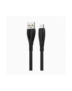 Кабель USB(Am)-Micro USB(Bm), быстрая зарядка, 2.4А, 1 м, черный, Borofone Cool BX38 (6931474721778)