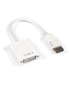 Кабель переходник адаптер DisplayPort 20M DVI 19F экранированный 15 см белый EX284909RUS Exegate