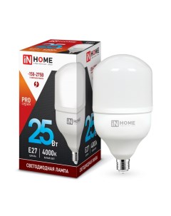 Лампа светодиодная E27 цилиндрическая HP 25Вт 4000K белый 2250лм PRO 4690612031057 In home