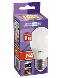 Лампа светодиодная E27 шар G45 11Вт 4000K белый 980лм PLED SP G45 11w E27 4000K POWER 5019362 Jazzway