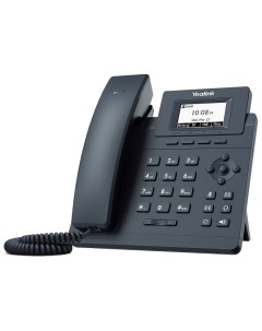 VoIP телефон SIP T30P 1 SIP аккаунт монохромный дисплей PoE черный без БП SIP T30P without PSU Yealink