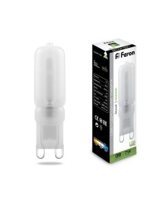 Лампа светодиодная G9, JC, 220В, 7Вт, 540лм, 4000K/нейтральный, 80 Ra, FERON LB-431 (25756) Feron