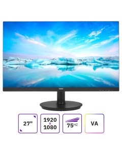 Монитор 27" 271V8L VA, 1920x1080 (16:9), 250кд/м2, 4 мс, 178°/178°, VGA, HDMI, черный (271V8L(00/01)) Philips