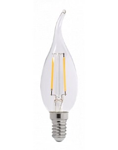 Лампа светодиодная E14 свеча на ветру CA37 4Вт 2700K теплый свет 400лм филаментная PLED OMNI СA37 4w Jazzway