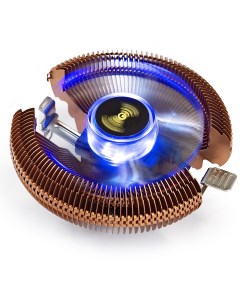 Кулер для процессора Wizard EE91-Cu.BLUE для Socket 775/115x/1200/AM2/AM2+/AM3/AM3+/FM1/AM4/FM2/FM2+, 90 мм, 2200rpm, 22 дБА, 80 Вт, 3-pin, Al+Cu, Blue LED (EX286153RUS) Exegate