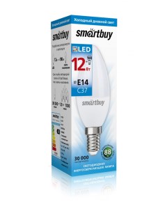 Лампа светодиодная E14 свеча C37 12Вт 6000K холодный свет 960лм SBL C37 12 60K E14 Smartbuy