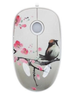 Мышь проводная  Office M43 Serenity, 1000dpi, оптическая светодиодная, USB, белый/рисунок Qumo