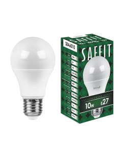 Лампа светодиодная E27 груша/A60, 10Вт, 4000K / нейтральный свет, 800лм, SAFFIT SBA6010 (55005) Saffit