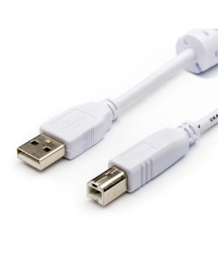 Кабель USB 2 0 Am USB 2 0 Bm ферритовый фильтр 80см белый AT6152 AT6152 Atcom