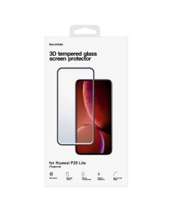 Защитное стекло для экрана смартфона Huawei P20 Lite FullScreen черная рамка 3D УТ000021449 Barn&hollis