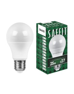 Лампа светодиодная E27 груша A65 25Вт 2700K теплый свет 2150лм SBA6525 55087 Saffit