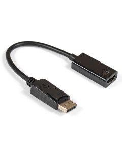 Кабель переходник адаптер DisplayPort 20M HDMI 19F 15 см черный EX284921RUS Exegate