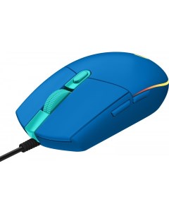 Мышь проводная G203 LIGHTSYNC, 8000dpi, оптическая светодиодная, USB, синий (910-005798) Logitech