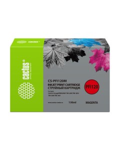 Картридж струйный Cactus CS-PFI120M (PFI-120M/2887C001), пурпурный, совместимый, 130 мл, для Canon imagePROGRAF TM-200/TM-205/TM-300/TM-305