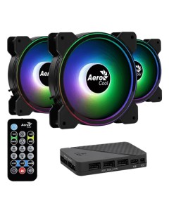 Комплект вентиляторов Saturn 12F ARGB Pro 120 мм 1000rpm 19 6 дБ 6 pin 3шт ARGB Aerocool