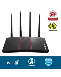 Wi Fi роутер RT AX55 802 11a b g n ac ax 2 4 5 ГГц до 1 78 Гбит с LAN 4x1 Гбит с WAN 1x1 Гбит с внеш Asus