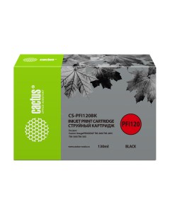 Картридж струйный Cactus CS-PFI120BK (PFI-120BK/2885C001), черный, совместимый, 130 мл, для Canon imagePROGRAF TM-200/TM-205/TM-300/TM-305