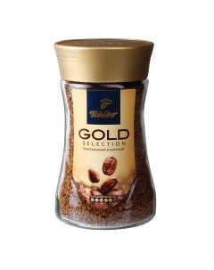 Кофе растворимый Gold selection 190 г стеклянная банка сублимированный Tchibo