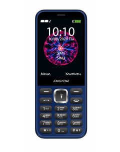 Мобильный телефон Linx C281 2 8 320x240 TN 32Mb RAM BT 2 Sim 1700 мА ч micro USB синий Digma