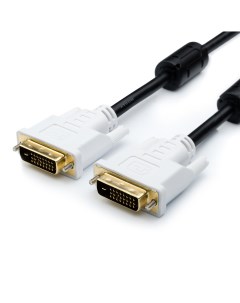 Кабель DVI D M DVI D M Dual Link экранированный ферритовый фильтр 1 8 м черный AT8057 AT8057 Atcom