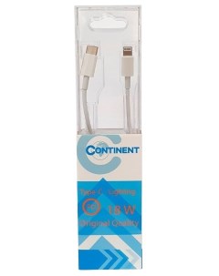 Кабель Lightning 8 pin USB Type C 1A 20см белый DCI 2109WT Continent