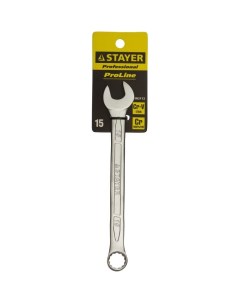 Ключ гаечный комбинированный 15x15 мм CrV Professional 27081 15_z01 Stayer