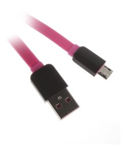 Кабель Micro USB USB плоский быстрая зарядка 1м розовый QCU 5102PN Continent