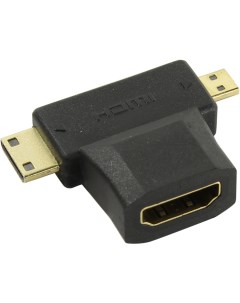 Переходник адаптер Mini HDMI 19M Micro HDMI 19M угловой черный A119 Smartbuy