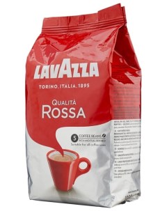 Кофе в зернах Qualita Rossa 1 кг средняя обжарка смесь арабики и робусты 3590 Lavazza