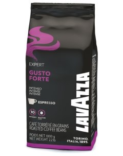 Кофе в зернах Gusto Forte Expert 1 кг темная обжарка 100 робуста 2868 Lavazza