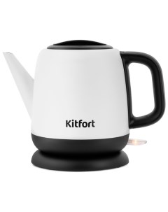 Чайник KT 6112 1л 1630Вт закрытая спираль металл пластик белый черный Kitfort
